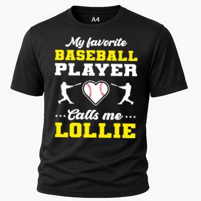 My Favorite Baseball Player Calls Me Lollie Mother's Day Cooling Performance Crew T-Shirt