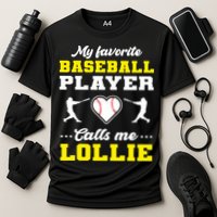 My Favorite Baseball Player Calls Me Lollie Mother's Day Cooling Performance Crew T-Shirt