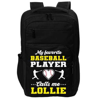 My Favorite Baseball Player Calls Me Lollie Mother's Day Impact Tech Backpack