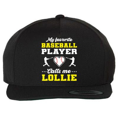 My Favorite Baseball Player Calls Me Lollie Mother's Day Wool Snapback Cap