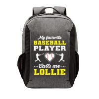 My Favorite Baseball Player Calls Me Lollie Mother's Day Vector Backpack