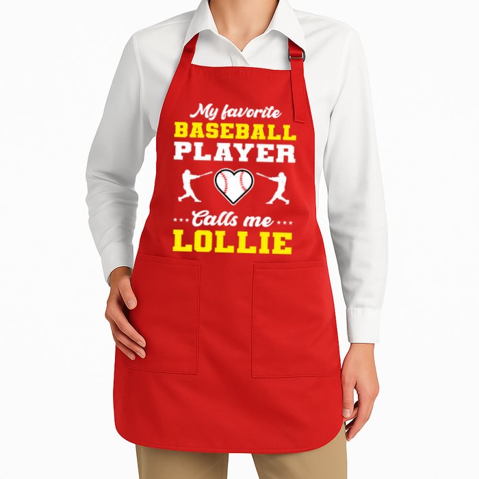 My Favorite Baseball Player Calls Me Lollie Mother's Day Apron