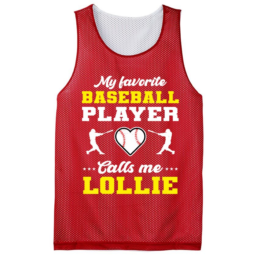 My Favorite Baseball Player Calls Me Lollie Mother's Day Mesh Reversible Basketball Jersey Tank