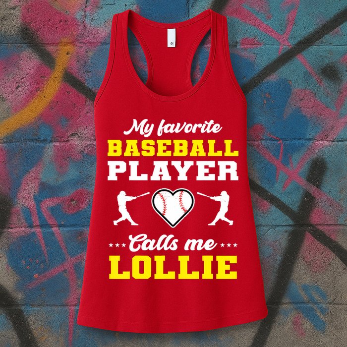 My Favorite Baseball Player Calls Me Lollie Mother's Day Womens Tank Top
