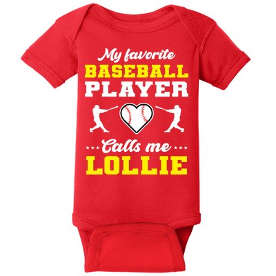My Favorite Baseball Player Calls Me Lollie Mother's Day Baby Bodysuit