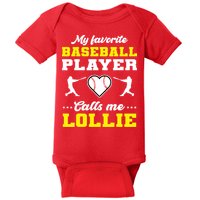 My Favorite Baseball Player Calls Me Lollie Mother's Day Baby Bodysuit