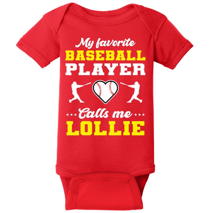 My Favorite Baseball Player Calls Me Lollie Mother's Day Baby Bodysuit