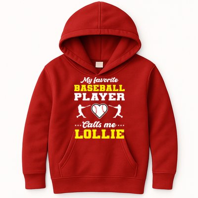 My Favorite Baseball Player Calls Me Lollie Mother's Day Kids Hoodie