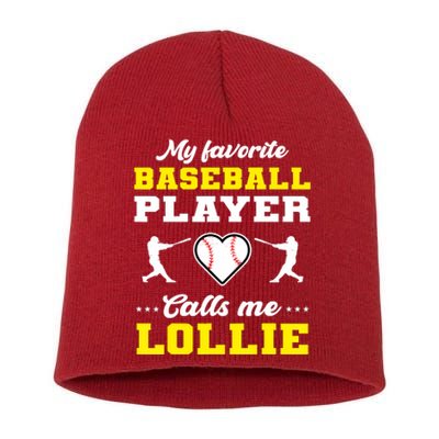 My Favorite Baseball Player Calls Me Lollie Mother's Day Short Acrylic Beanie