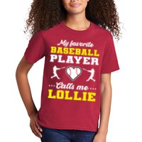 My Favorite Baseball Player Calls Me Lollie Mother's Day Kids T-Shirt