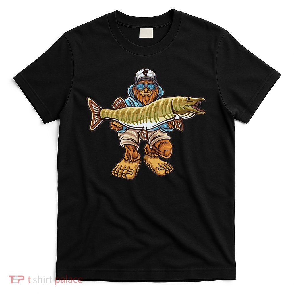 Muskie Fishing Bigfoot Musky Hunting Fishermen T-Shirt