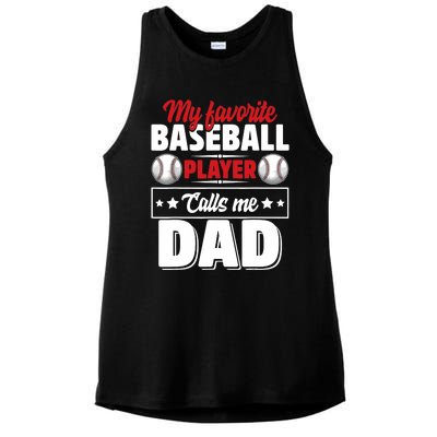 My Favorite Baseball Player Calls Me Dad Ladies PosiCharge Tri-Blend Wicking Tank