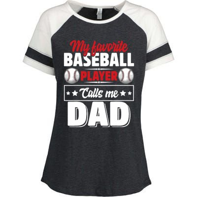 My Favorite Baseball Player Calls Me Dad Enza Ladies Jersey Colorblock Tee