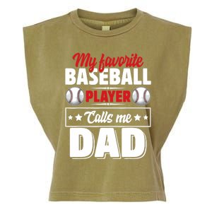 My Favorite Baseball Player Calls Me Dad Garment-Dyed Women's Muscle Tee