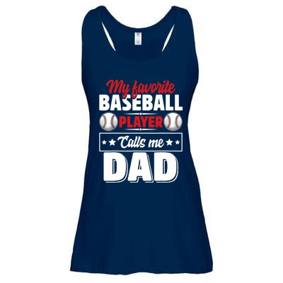 My Favorite Baseball Player Calls Me Dad Ladies Essential Flowy Tank