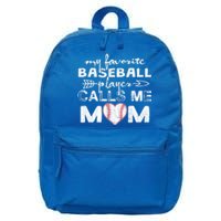 My Favorite Baseball Player Calls Me Mom Gift Mother's Day Gift 16 in Basic Backpack