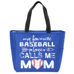 My Favorite Baseball Player Calls Me Mom Gift Mother's Day Gift Zip Tote Bag