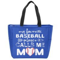 My Favorite Baseball Player Calls Me Mom Gift Mother's Day Gift Zip Tote Bag