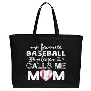 My Favorite Baseball Player Calls Me Mom Gift Mother's Day Gift Cotton Canvas Jumbo Tote