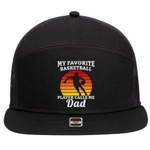 My Favorite Basketball Player Calls Me Dad Basketball Player 7 Panel Mesh Trucker Snapback Hat