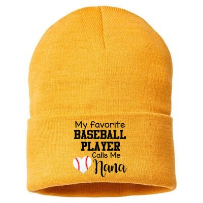 My Favorite Baseball Player Calls Me Nana Sustainable Knit Beanie