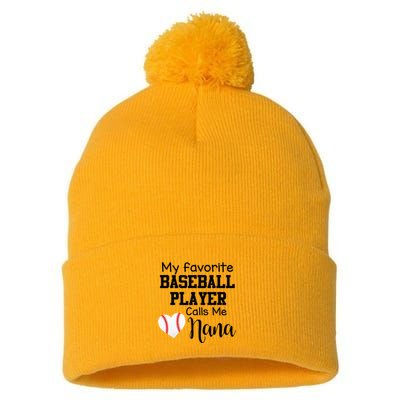 My Favorite Baseball Player Calls Me Nana Pom Pom 12in Knit Beanie