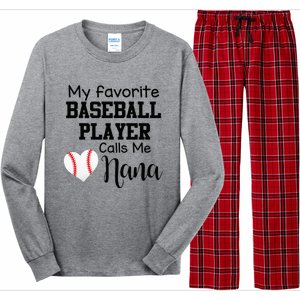 My Favorite Baseball Player Calls Me Nana Long Sleeve Pajama Set