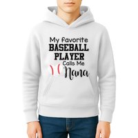 My Favorite Baseball Player Calls Me Nana Kids Hoodie