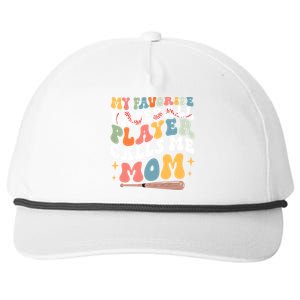 My Favorite Baseball Player Calls Me Mom Groovy Mothers Day Gift Snapback Five-Panel Rope Hat