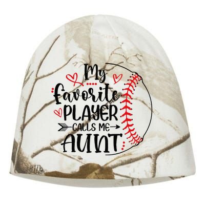 My Favorite Baseball Player Calls Me Aunt Kati - Camo Knit Beanie