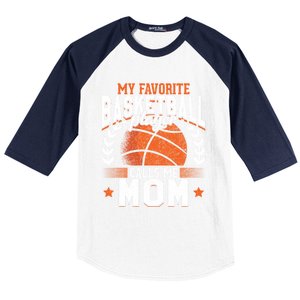 My Favorite Basketball Player Calls Me Mom Basketball Great Gift Baseball Sleeve Shirt