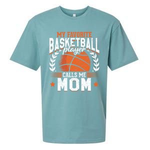 My Favorite Basketball Player Calls Me Mom Basketball Great Gift Sueded Cloud Jersey T-Shirt