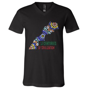 Moroccan Flag Backsplash Tile Moroccan Zellige Tile V-Neck T-Shirt