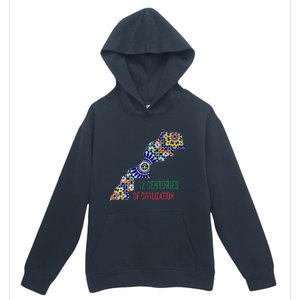 Moroccan Flag Backsplash Tile Moroccan Zellige Tile Urban Pullover Hoodie