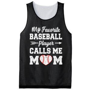 My Favorite Baseball Player Calls Me Mom Mother's Day Mesh Reversible Basketball Jersey Tank