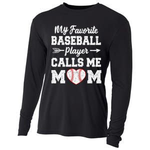 My Favorite Baseball Player Calls Me Mom Mother's Day Cooling Performance Long Sleeve Crew