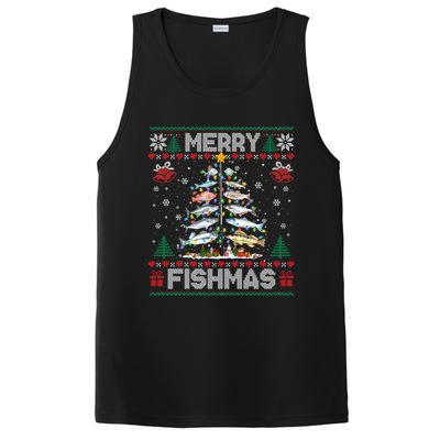 Merry Fishmas Bass Fish Fishing Christmas Ugly Sweater Xmas Gift PosiCharge Competitor Tank