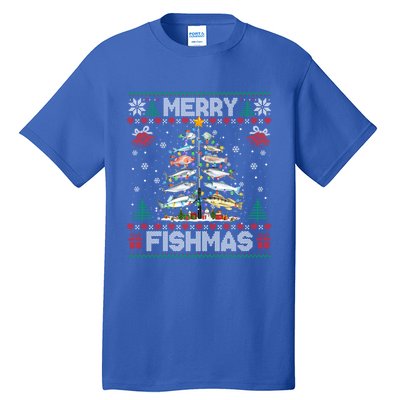 Merry Fishmas Bass Fish Fishing Christmas Ugly Sweater Xmas Gift Tall T-Shirt