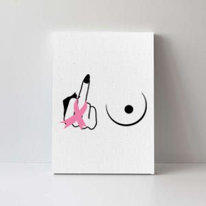 Middle Finger Breast Cancer Support Canvas