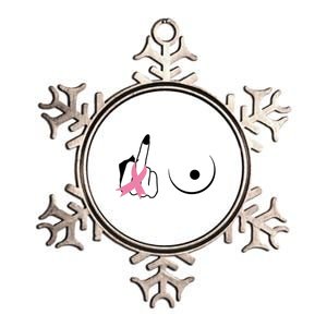 Middle Finger Breast Cancer Support Metallic Star Ornament