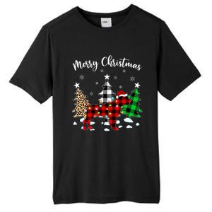 Matching Family Buffalo Plaid Rottweiler Dog Christmas Tall Fusion ChromaSoft Performance T-Shirt