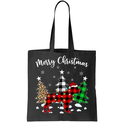 Matching Family Buffalo Plaid Rottweiler Dog Christmas Tote Bag