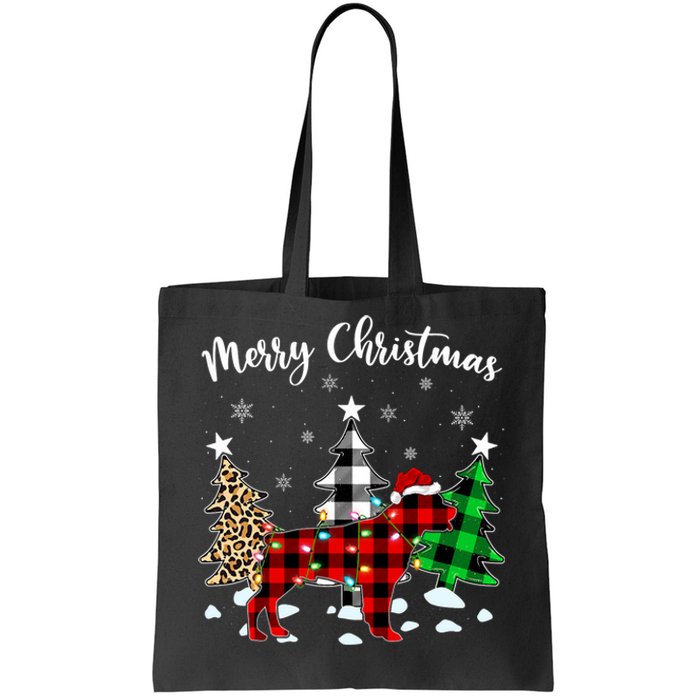 Matching Family Buffalo Plaid Rottweiler Dog Christmas Tote Bag