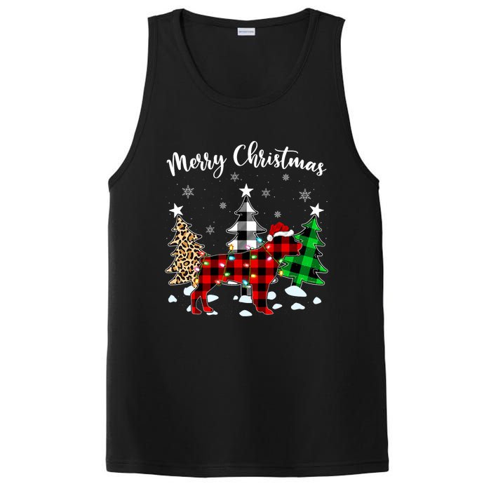 Matching Family Buffalo Plaid Rottweiler Dog Christmas PosiCharge Competitor Tank