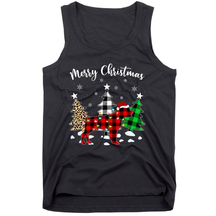 Matching Family Buffalo Plaid Rottweiler Dog Christmas Tank Top