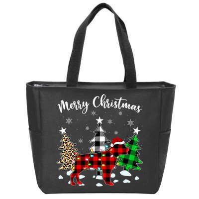 Matching Family Buffalo Plaid Rottweiler Dog Christmas Zip Tote Bag