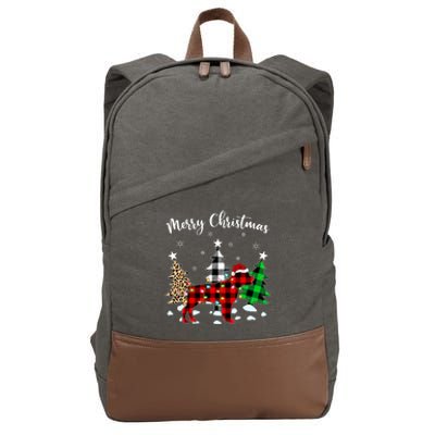 Matching Family Buffalo Plaid Rottweiler Dog Christmas Cotton Canvas Backpack