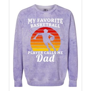 My Favorite Basketball Player Calls Me Dad Basketball Player Colorblast Crewneck Sweatshirt