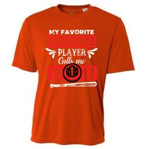 My Favorite Baseball Player Calls Me Mom Mothers Day Cool Gift Cooling Performance Crew T-Shirt