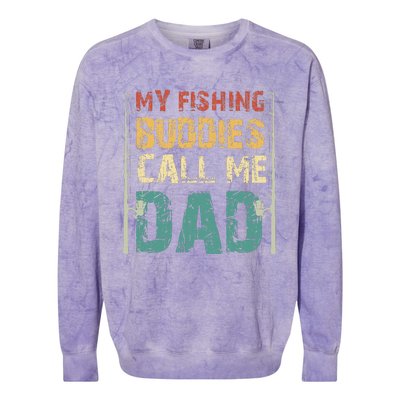 My Fishing Buddies Call Me Dad Father's Day Fisherman Daddy Colorblast Crewneck Sweatshirt